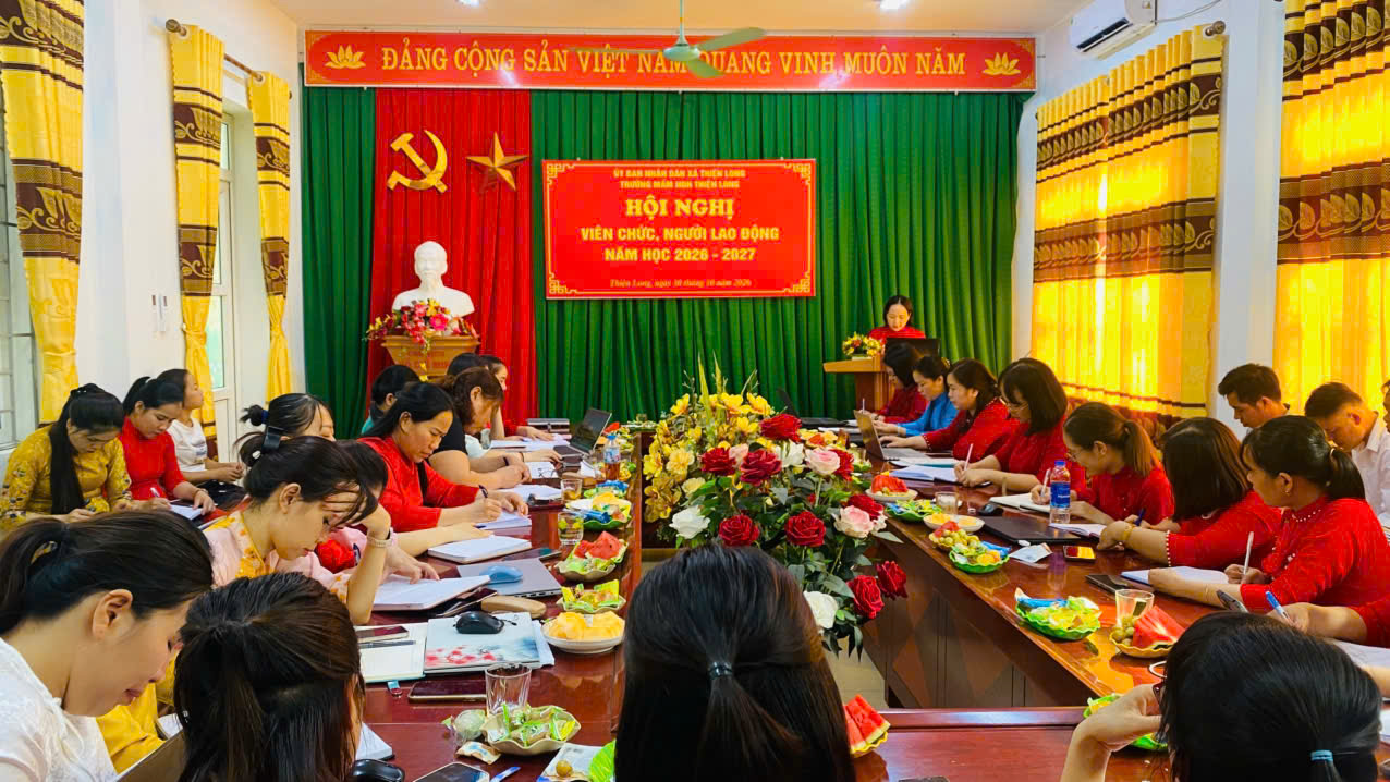 🌸 TRƯỜNG MẦM NON THIỆN LONG TỔ CHỨC HỘI NGHỊ VIÊN CHỨC, NGƯỜI LAO ĐỘNG NĂM HỌC 2026 – 2027 🌸